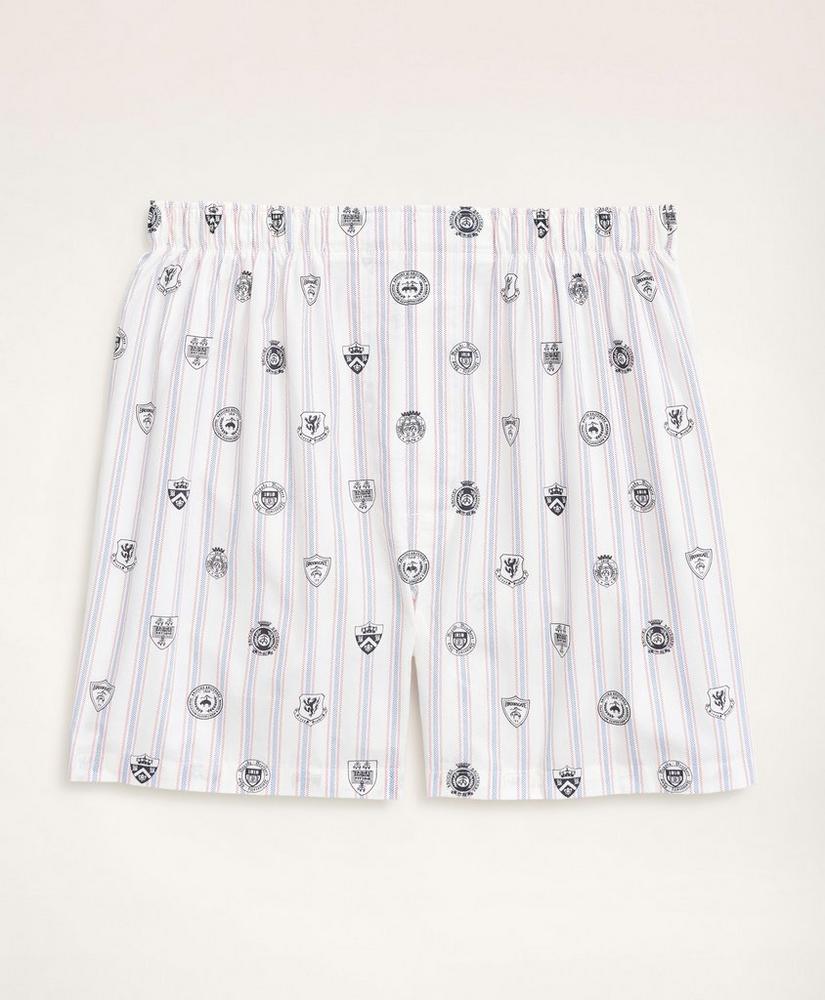 Cotton Broadcloth Crest Stripe Boxers, image 1