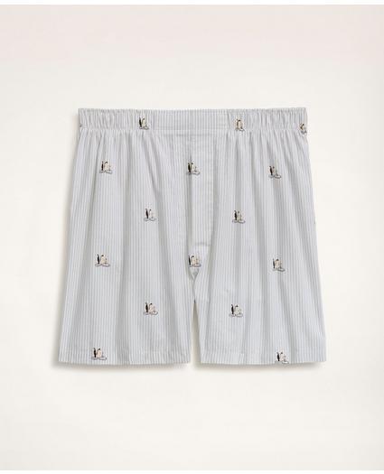 Cotton Broadcloth Stripe Boxers, image 1