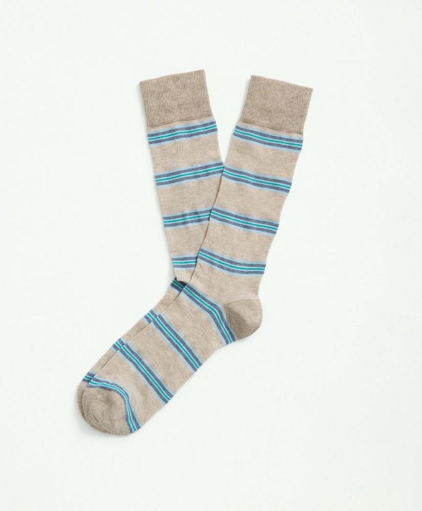 Oxford Tie Stripe Crew Socks, image 1