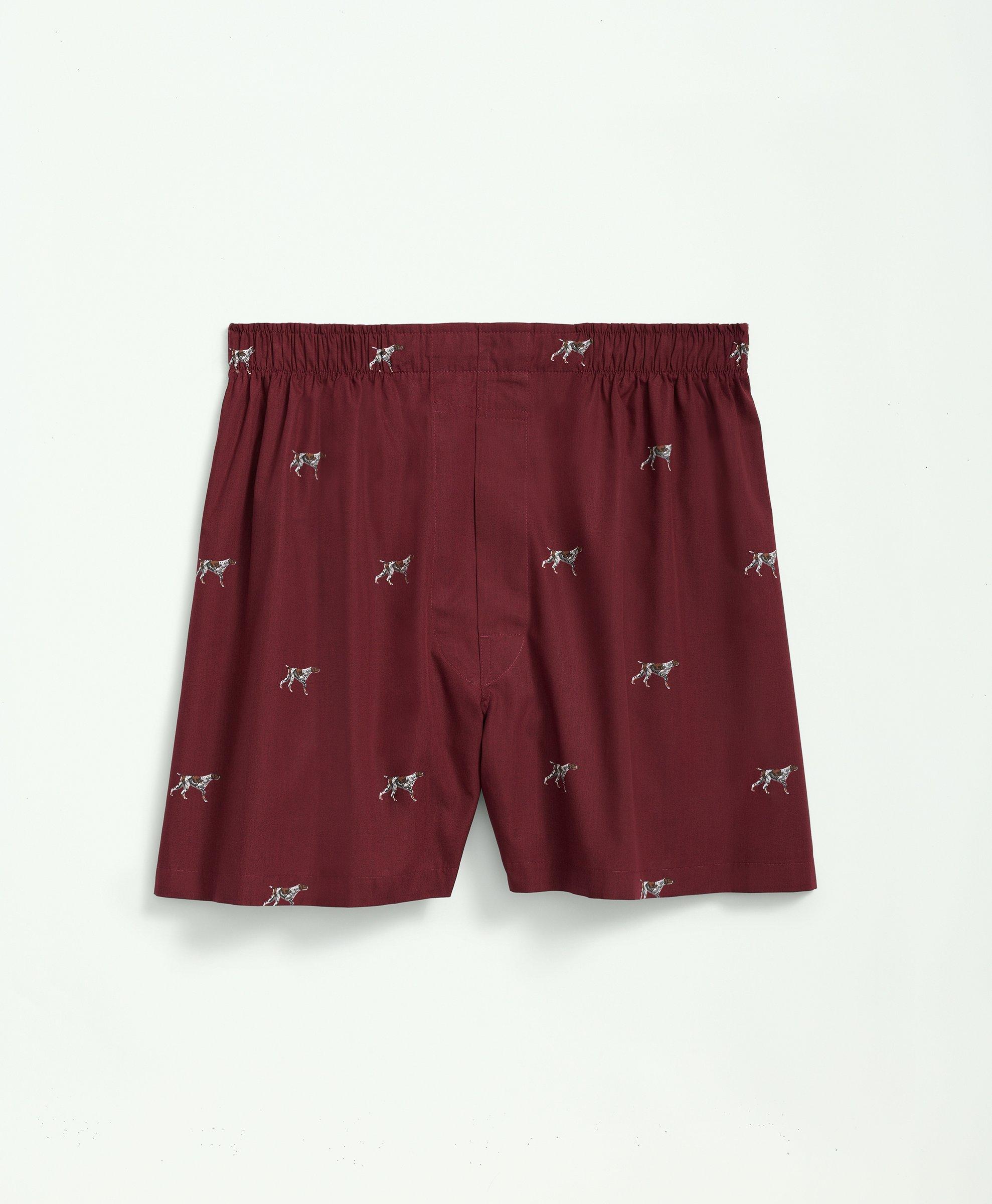 Burgundy Print Boxer Underwear