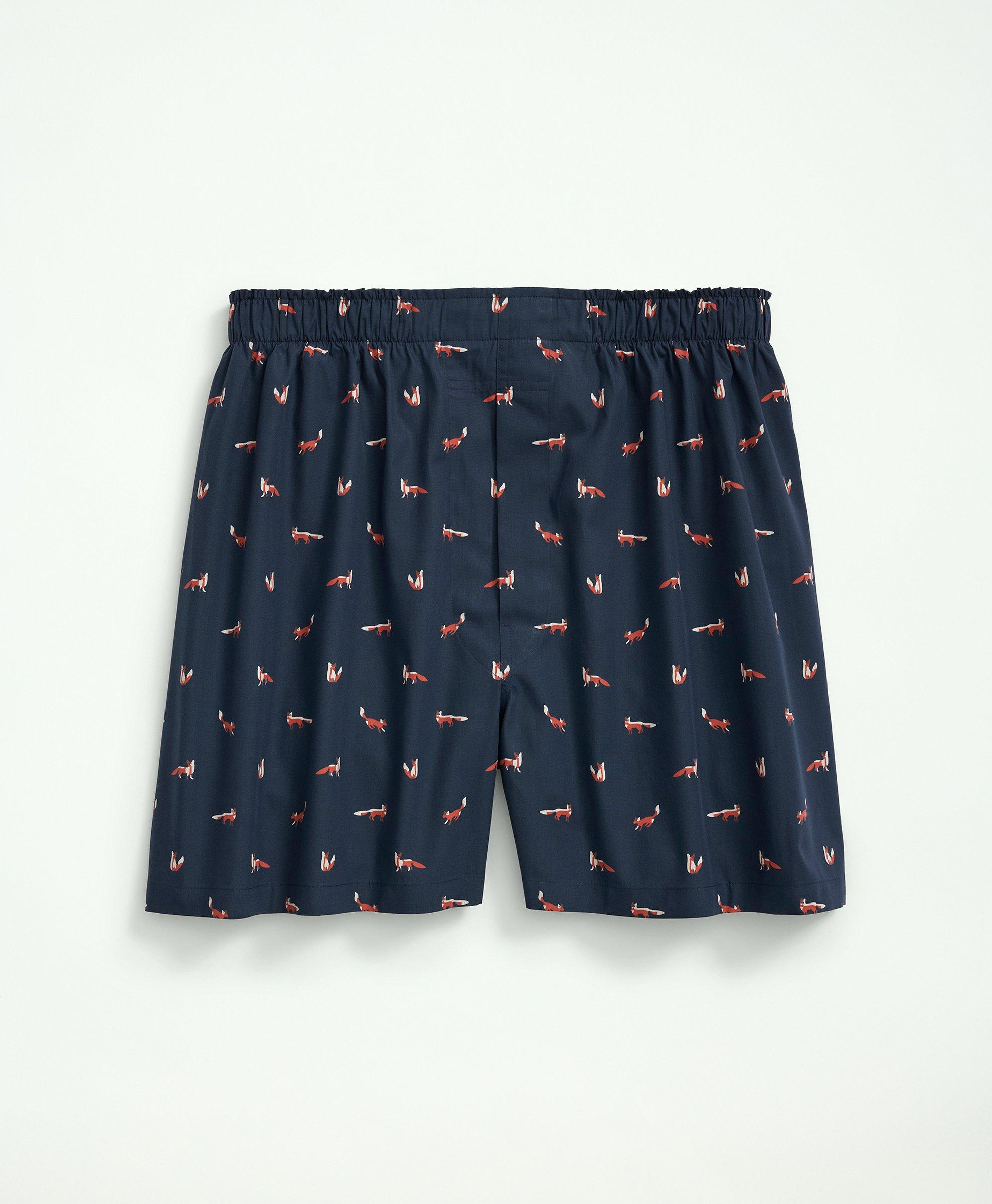 Cotton Poplin Fox Print Boxers