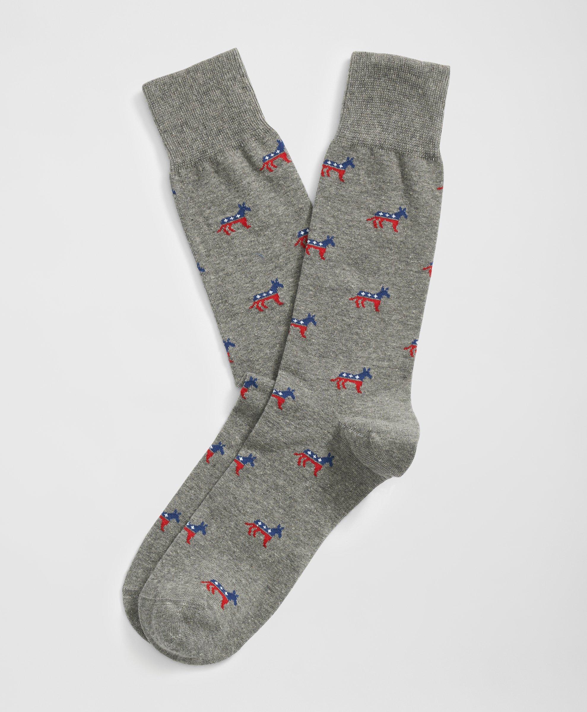 Brooks Brothers Cotton-blend Donkey Socks In Grey
