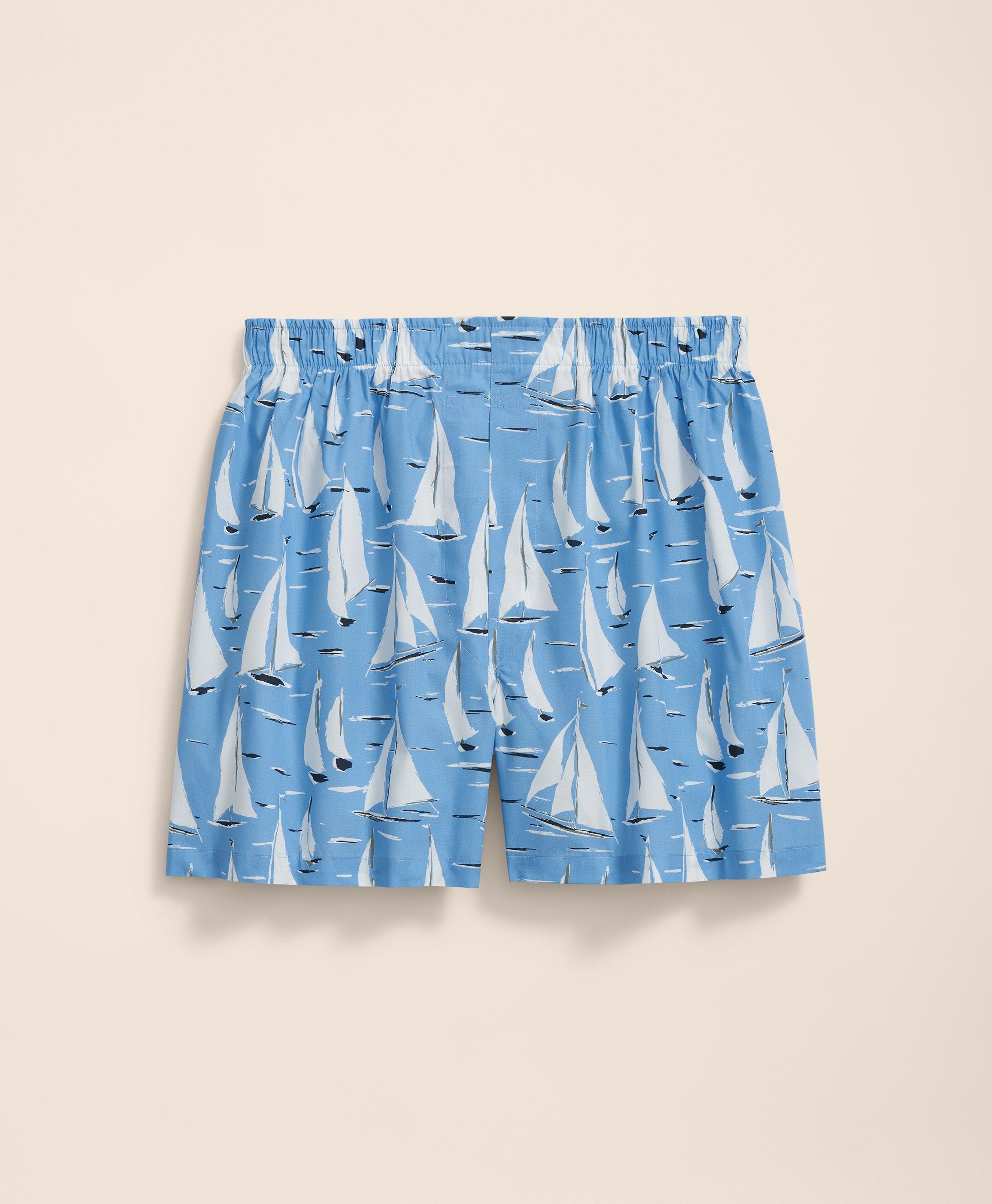 Brooks Brothers Cotton Broadcloth Sailing Race Motif Boxers In Light ...