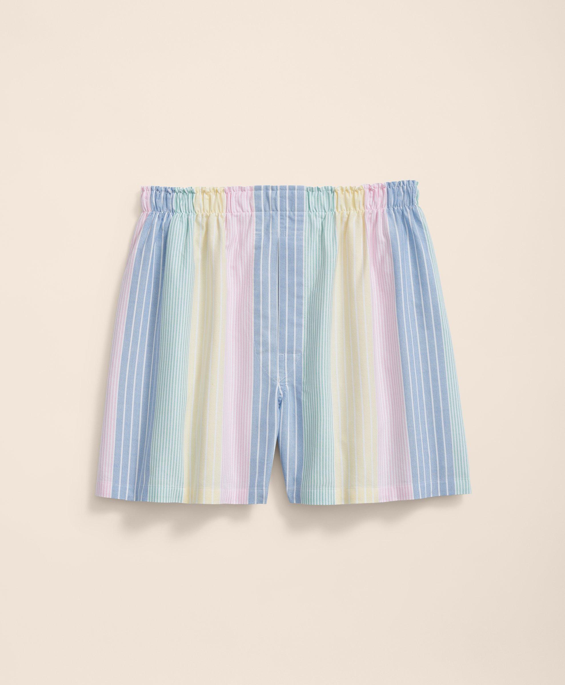 Brooks Brothers Cotton Broadcloth Multi-archive Stripe Boxers In Blue