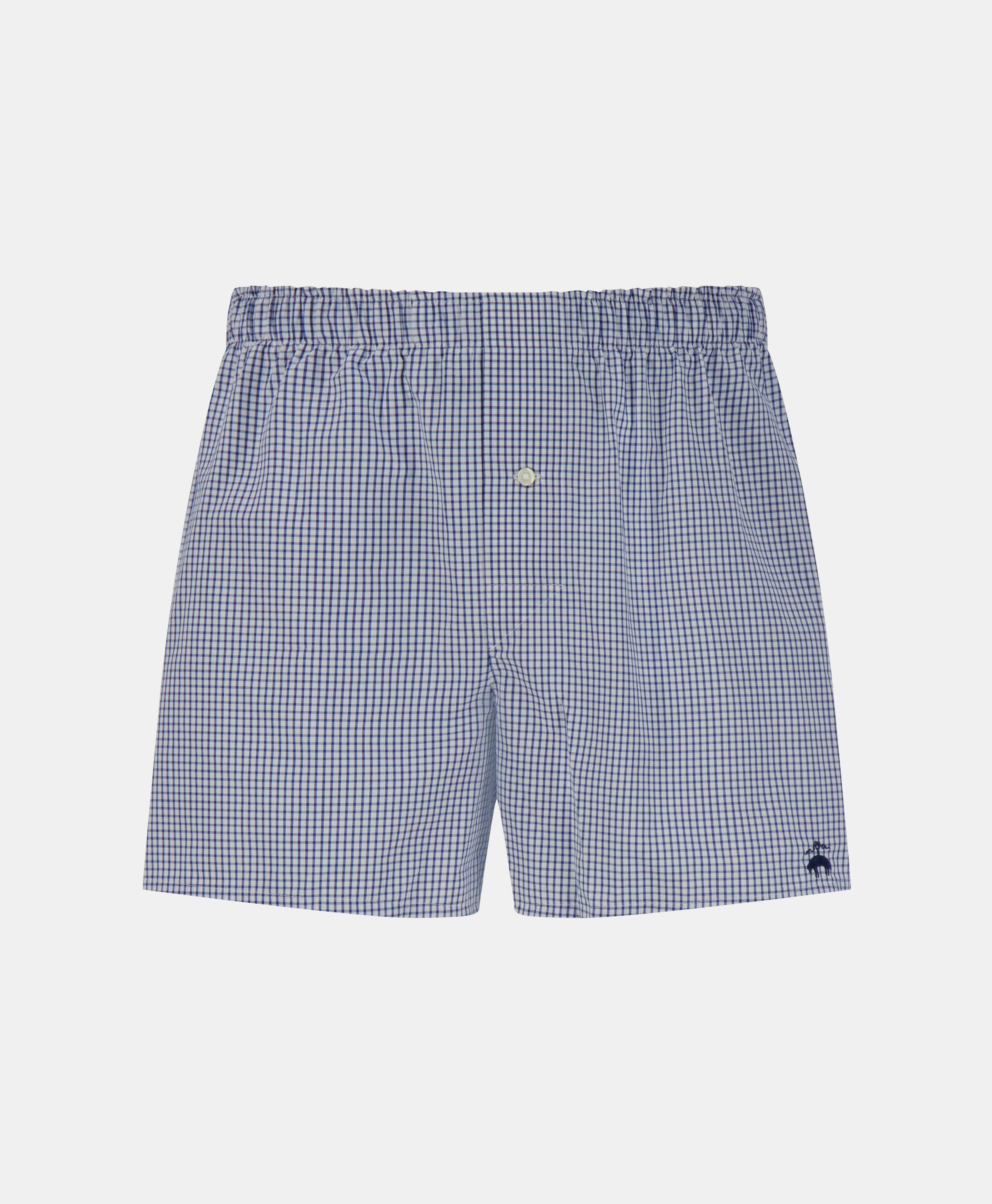 Brooks Brothers Slim Fit Cotton Broadcloth Check Boxers In Blue