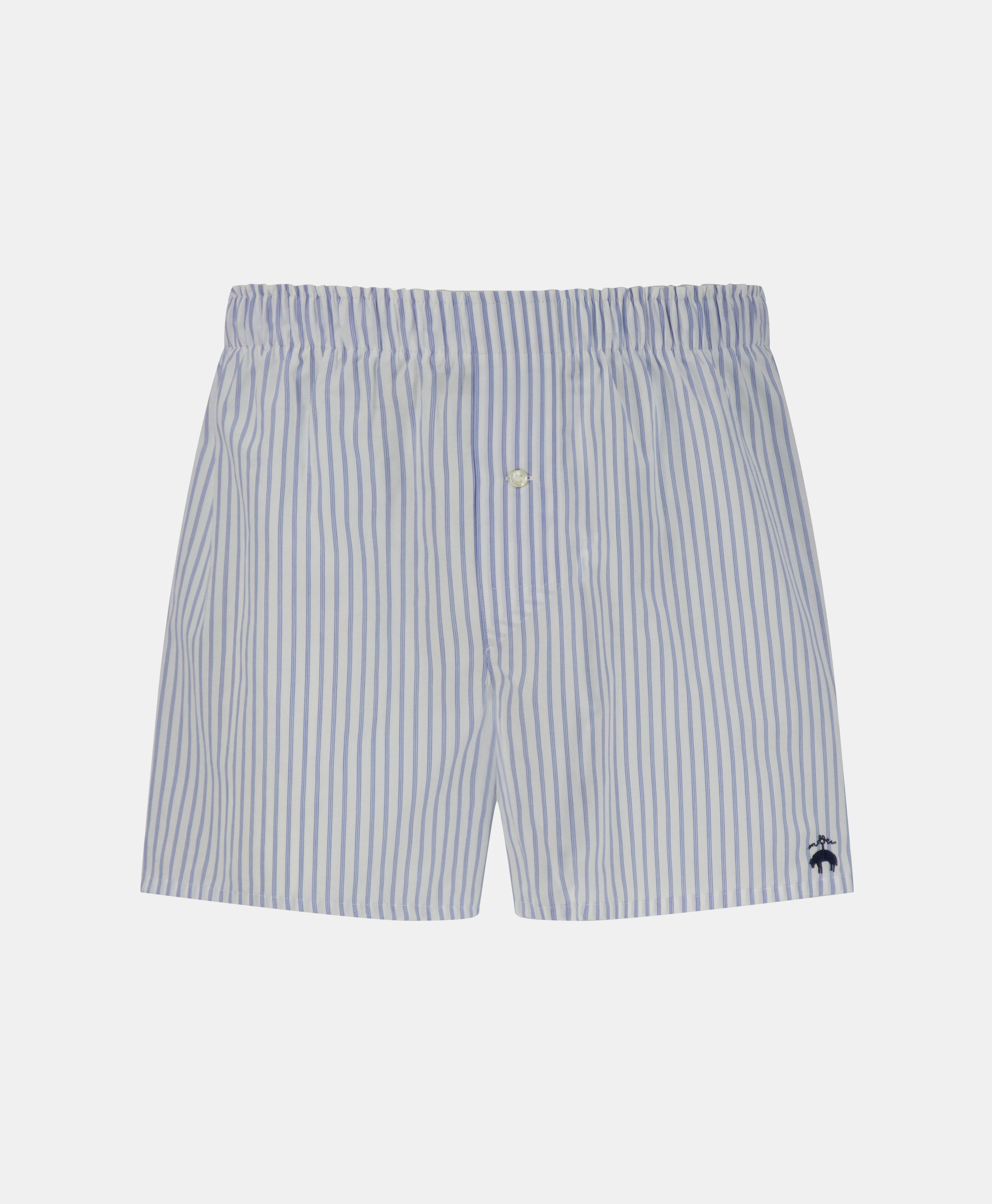 Brooks Brothers Slim Fit Cotton Broadcloth Striped Boxers In Blue