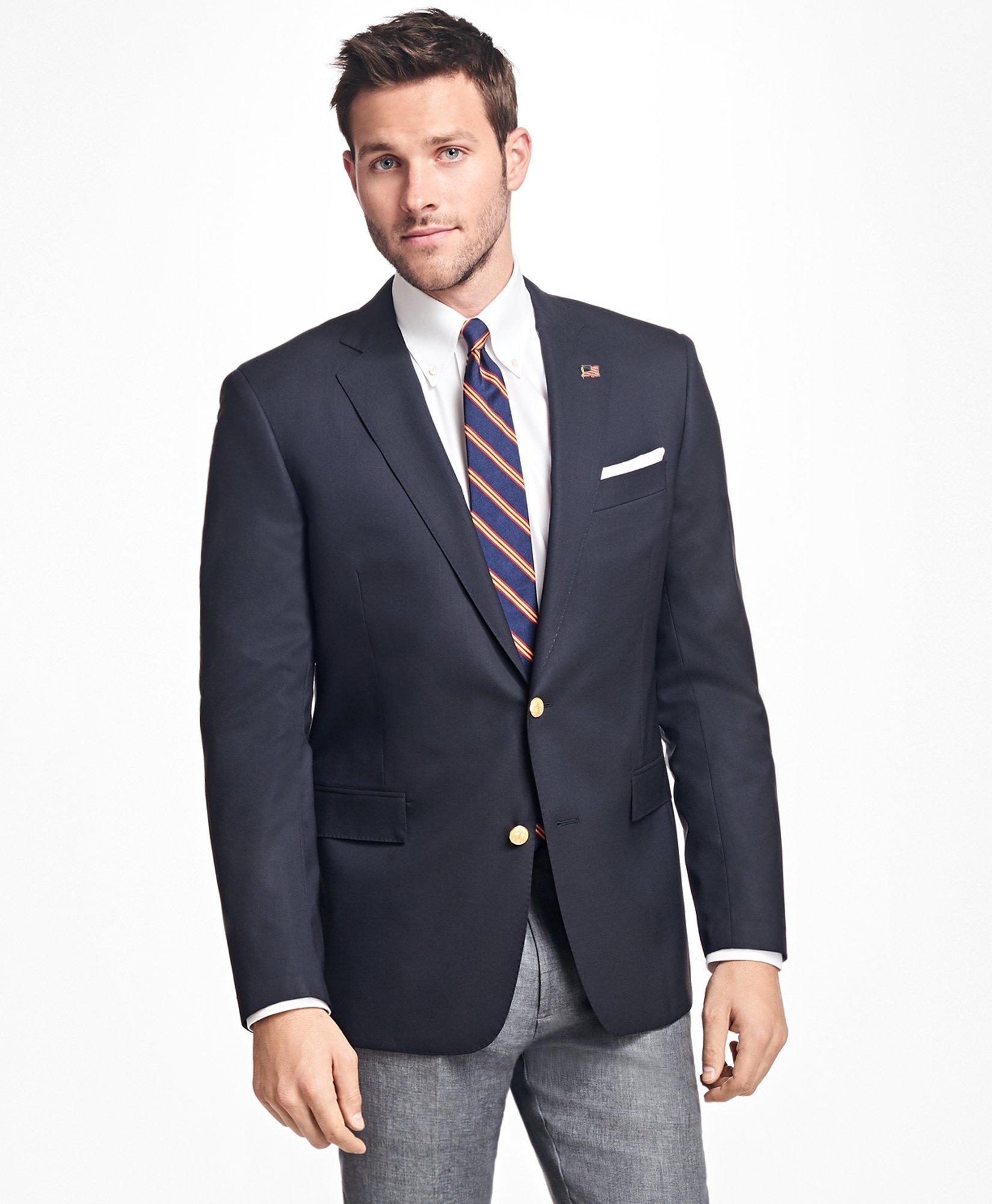 Brooks Brothers Men's Regent Classic-Fit Two-Button 1818 Blazer | Navy | Size 46 Long
