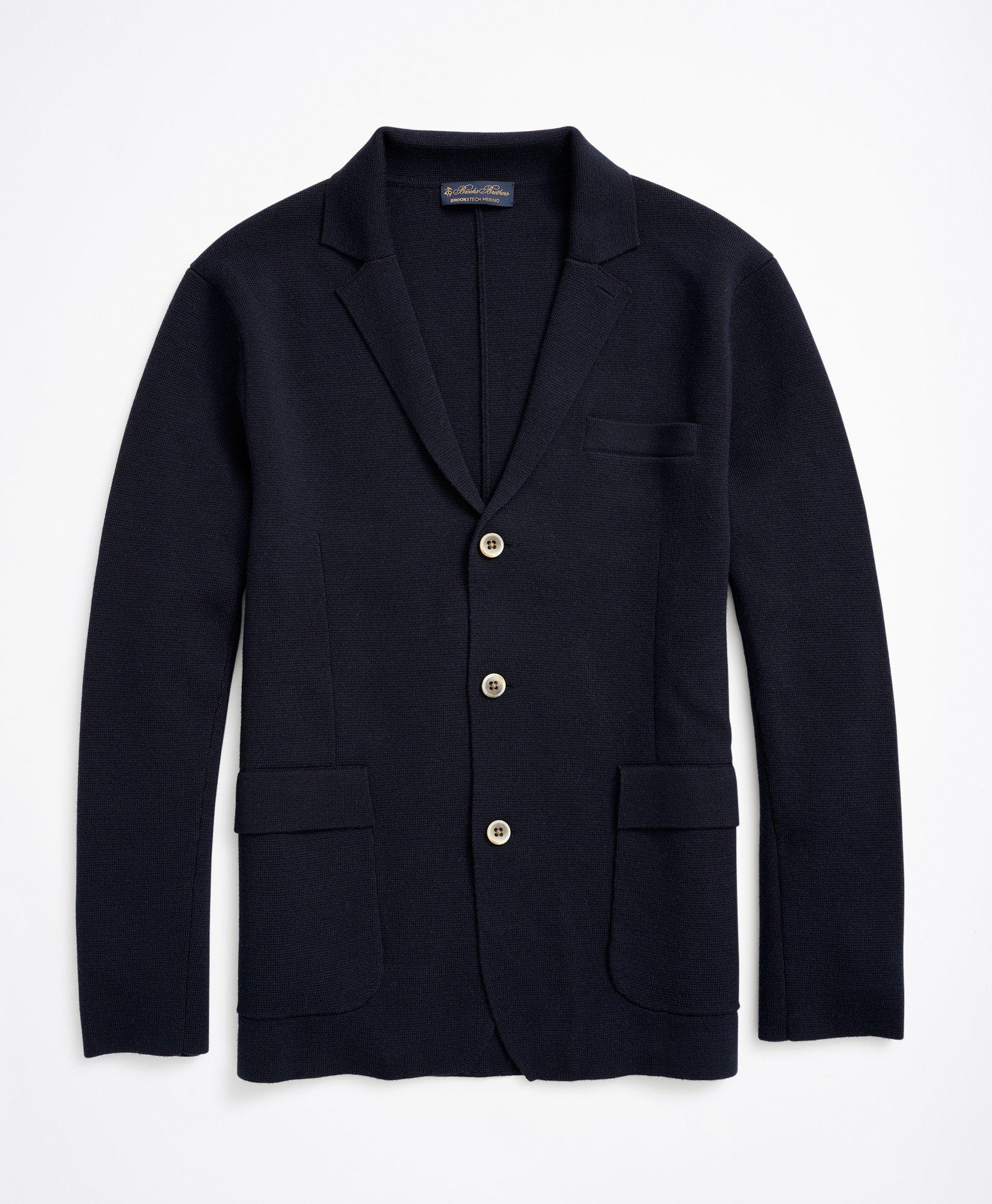 Navy merino wool blazer sale