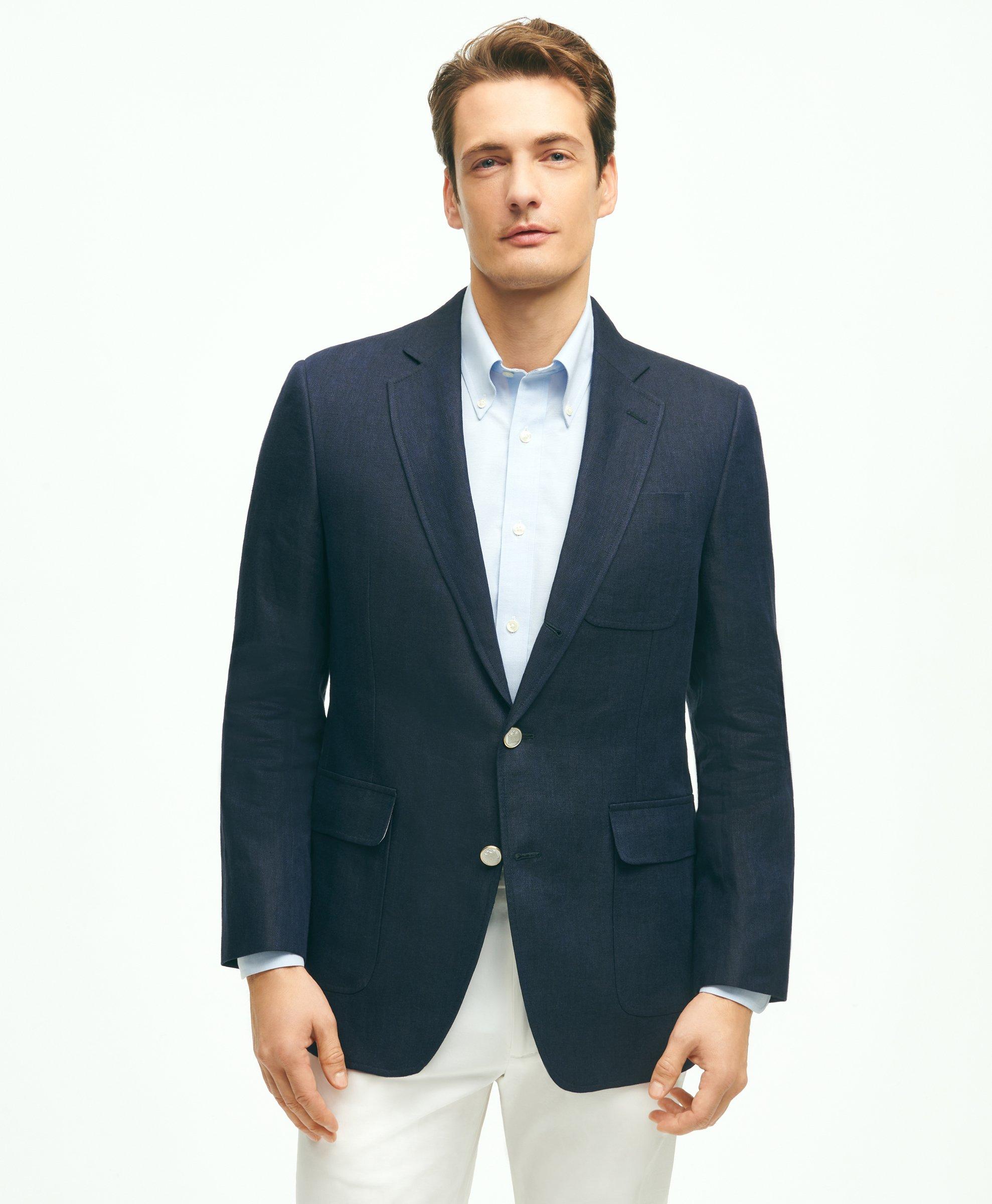 Linen Herringbone Sailor Jacket-