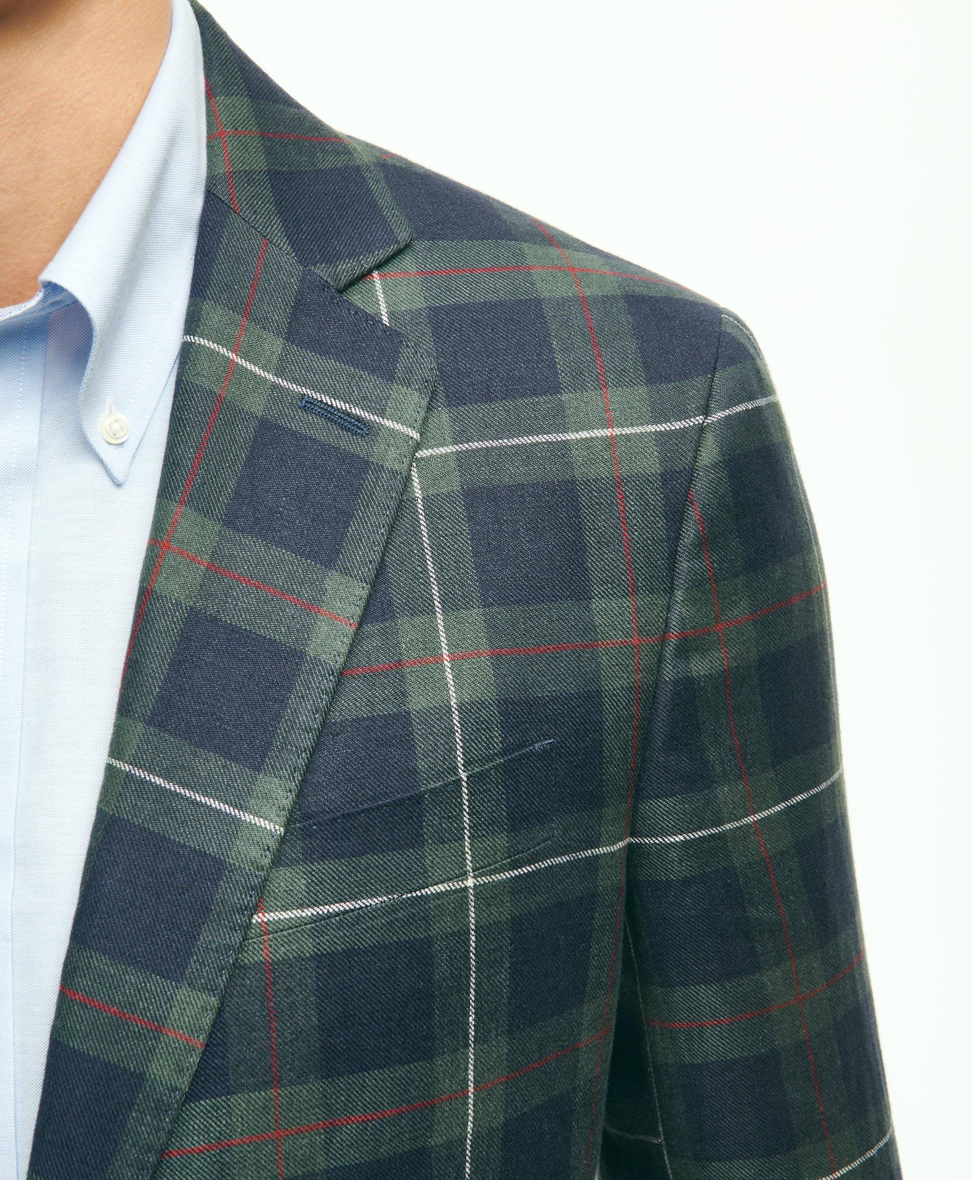 Regent Classic-Fit Linen Plaid Blazer, image 4