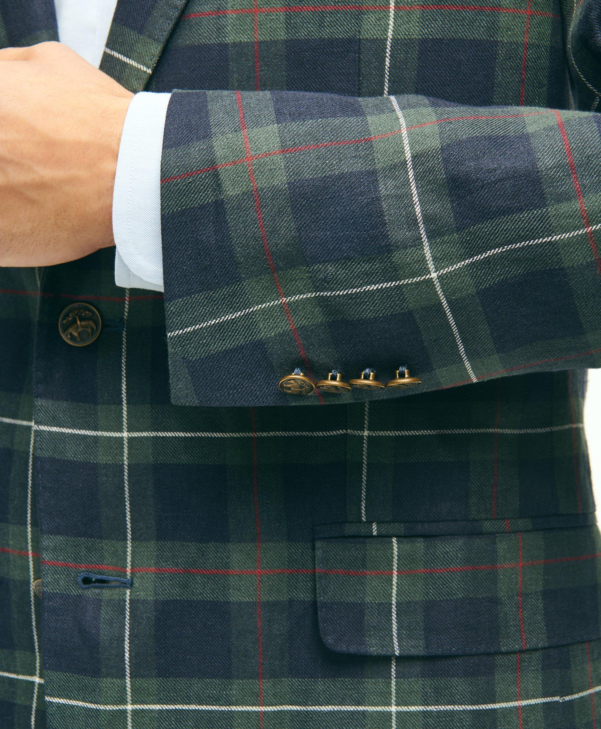 Regent Classic-Fit Linen Plaid Blazer, image 5