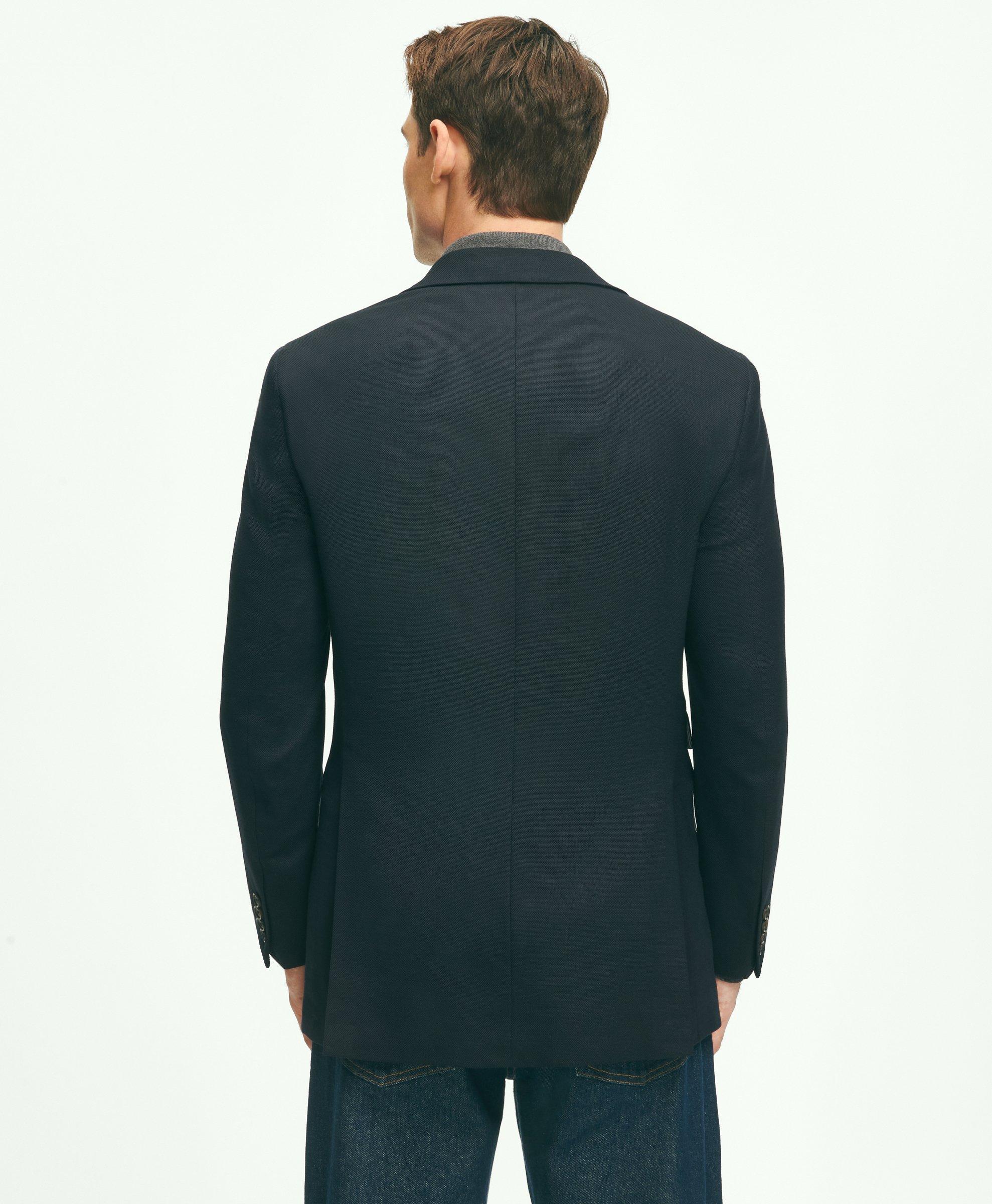 Slim Fit Stretch Wool Hopsack Blazer