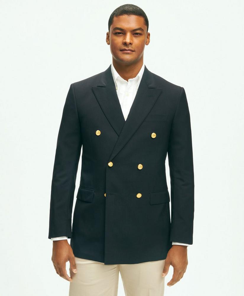 Classic Fit Stretch Wool Double-Breasted 1818 Blazer