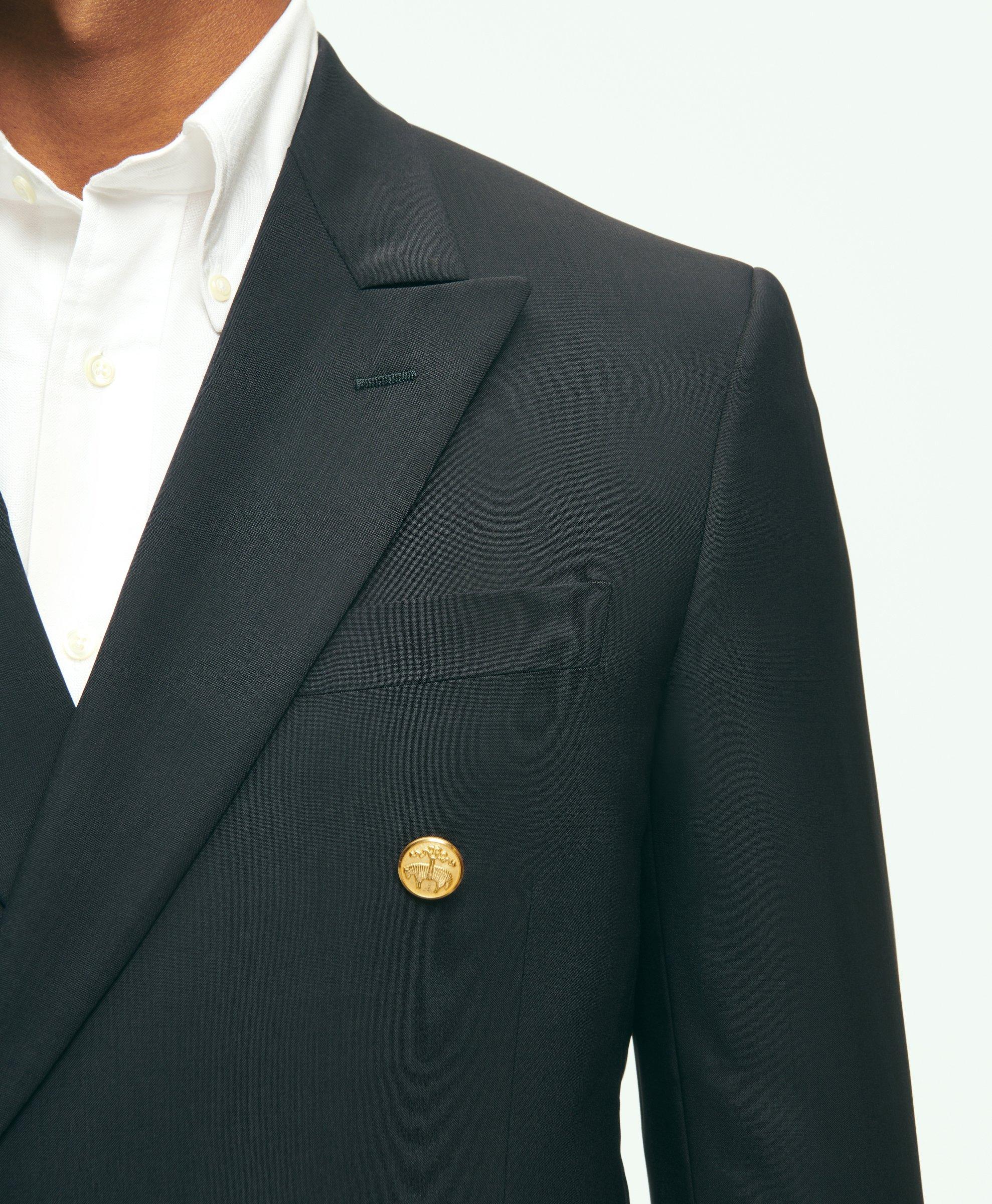 Men's Navy Wool Double-Breasted Blazer
