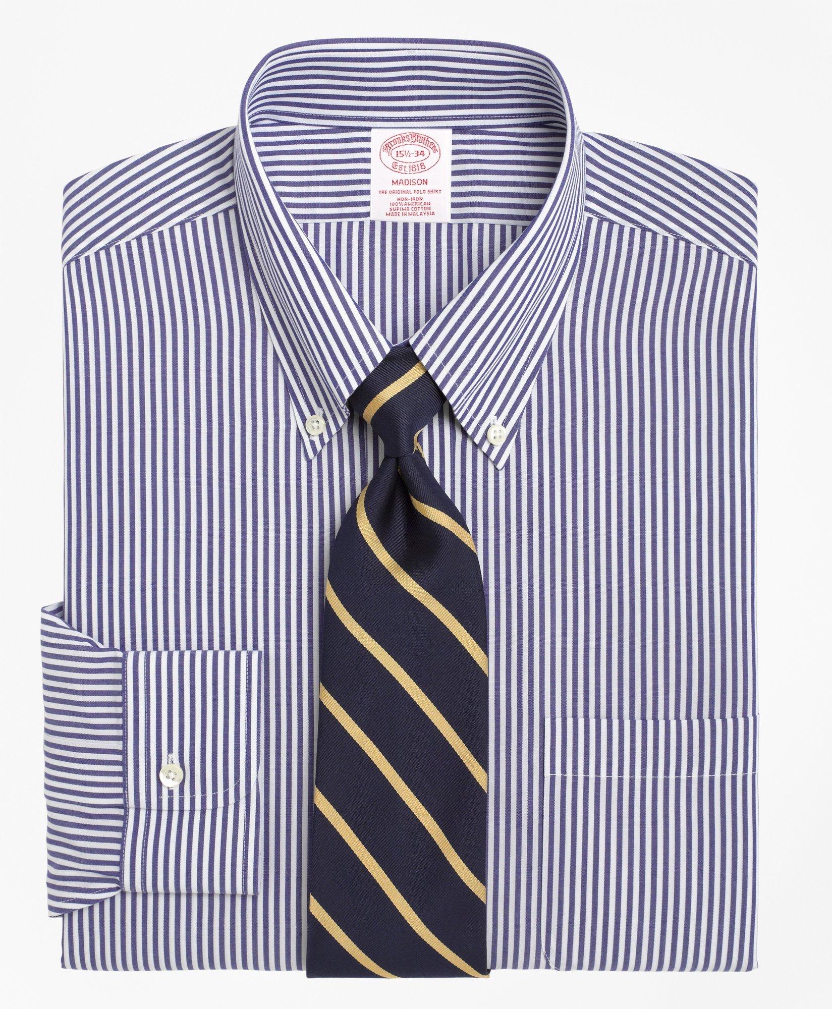 Navy Butcher Stripe Shirt