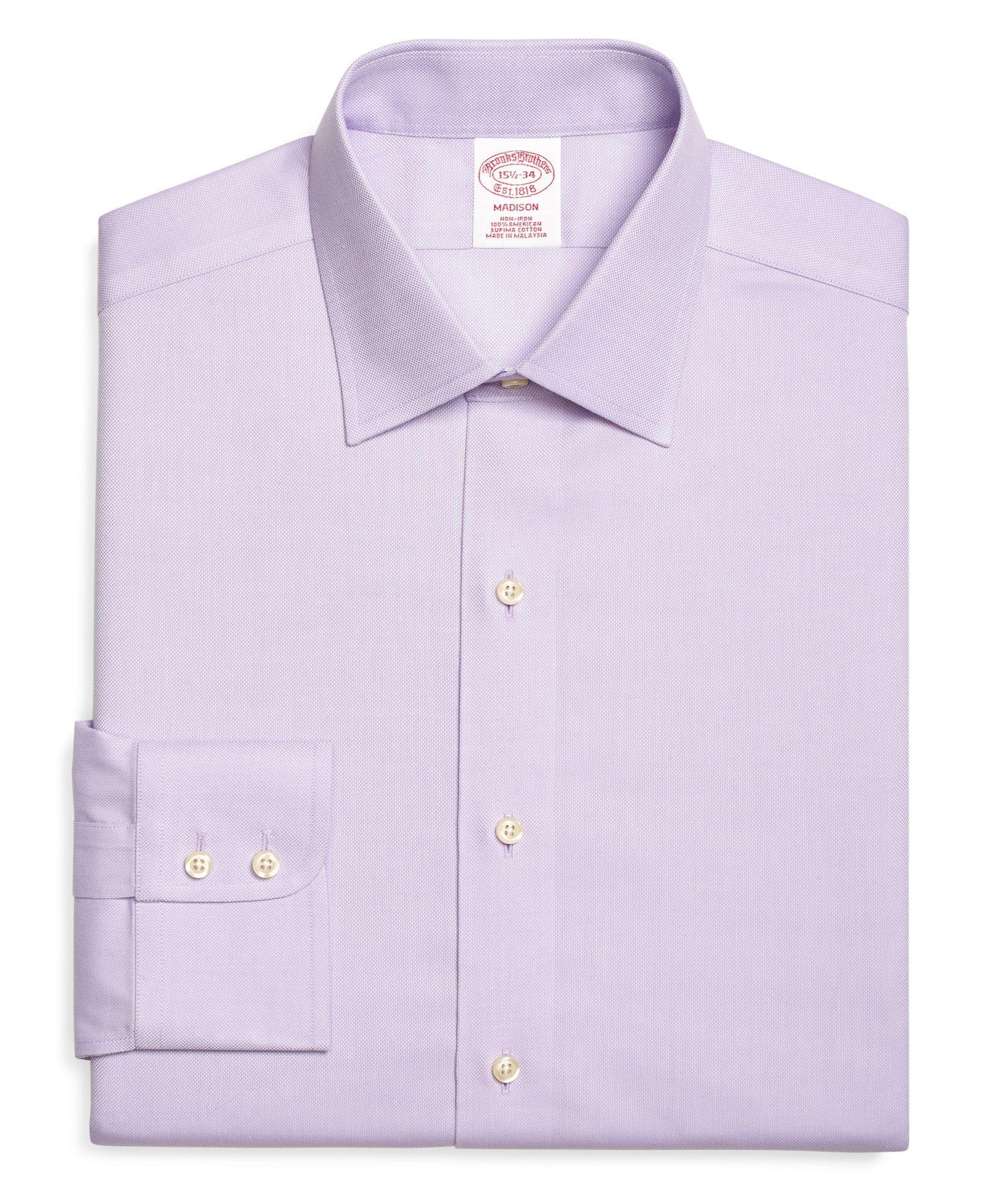 Non Iron Mini Oxford Pure White Non Iron Custom Monogrammed Dress Shirt  (#cc54) at  Men’s Clothing store