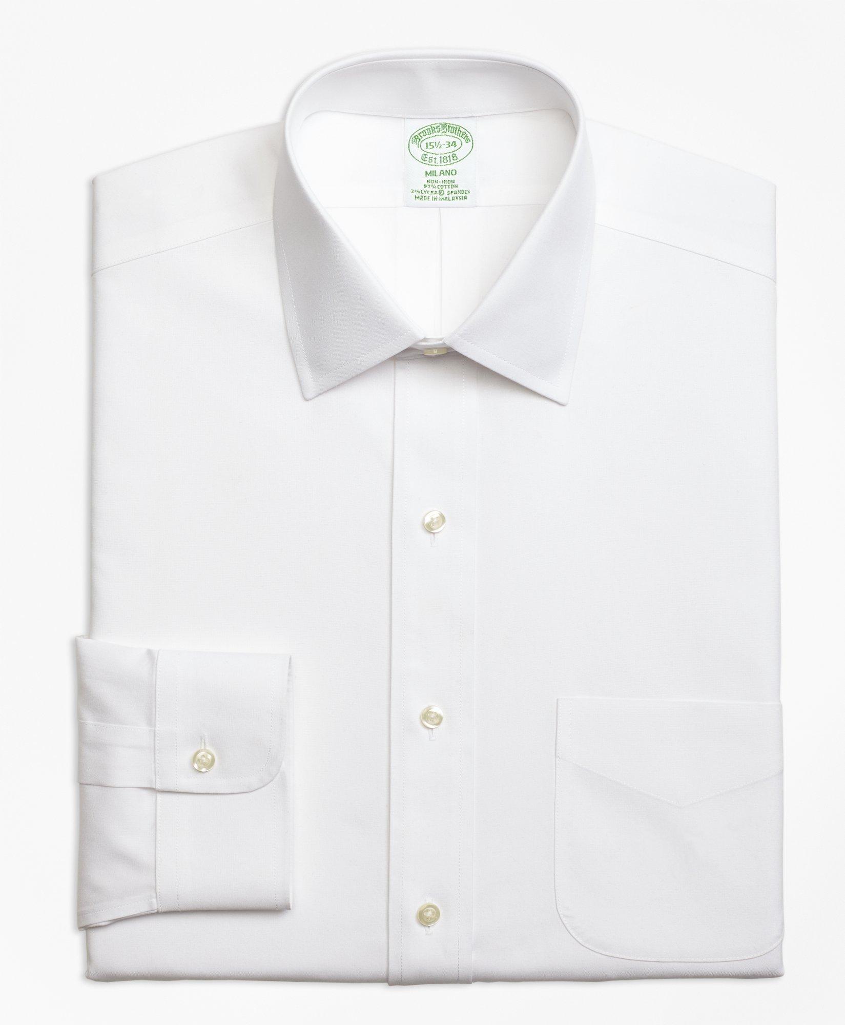 Stretch Milano Slim Fit Dress Shirt Non Iron Spread Collar