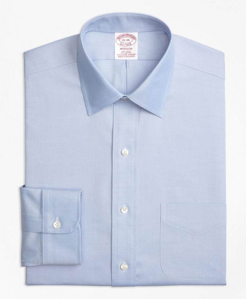 Stretch Madison Relaxed-Fit Dress Shirt, Non-Iron Pinpoint Spread Collar, image 4