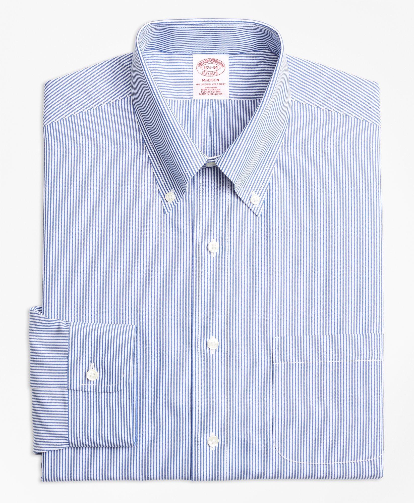 Madison Relaxed-Fit Dress Shirt, Non-Iron Candy Stripe