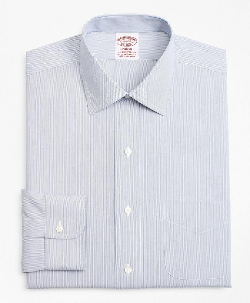 Stretch Madison Relaxed-Fit Dress Shirt, Non-Iron Hairline Stripe, image 4