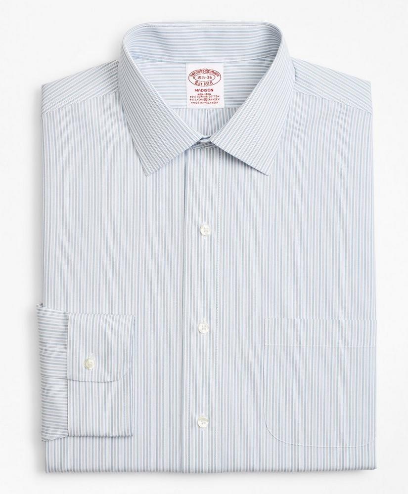 Stretch Madison Relaxed-Fit Dress Shirt, Non-Iron Alternating Framed Stripe, image 4