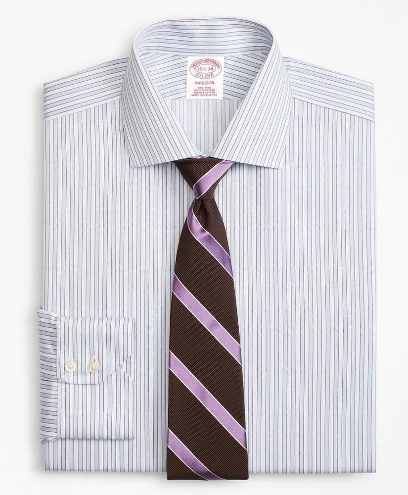 Madison Relaxed-Fit Dress Shirt, Non-Iron Hairline Framed Stripe, image 1