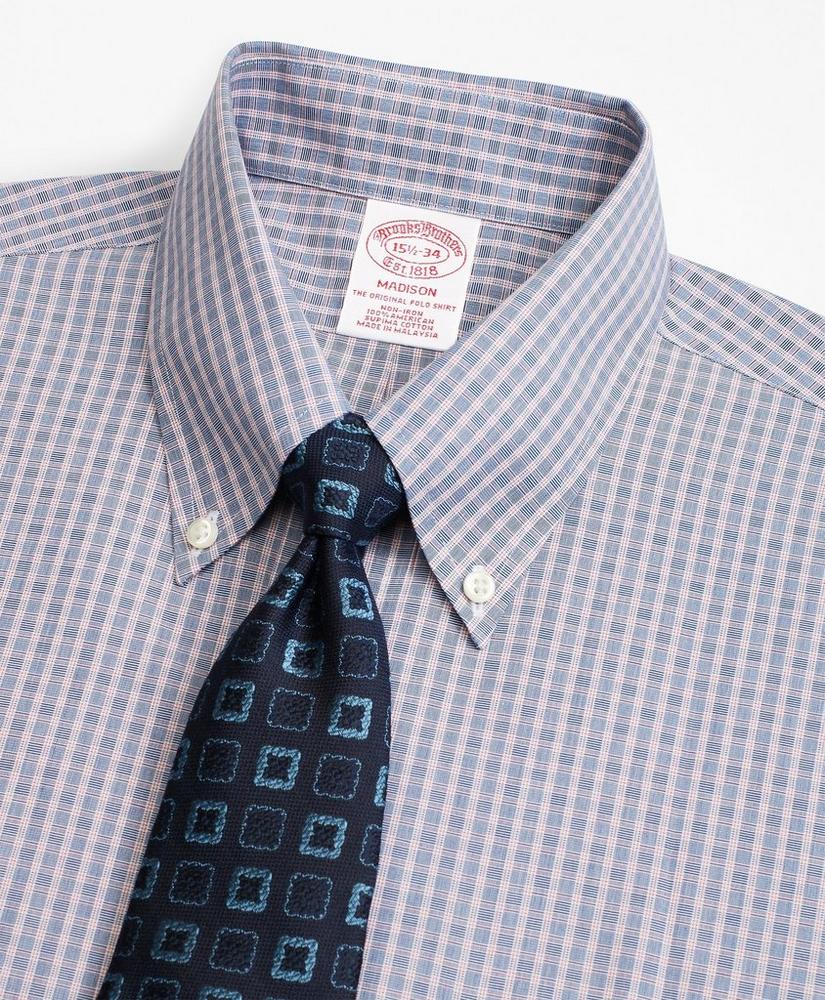 Madison Relaxed-Fit Dress Shirt, Non-Iron Two-Tone Check, image 2