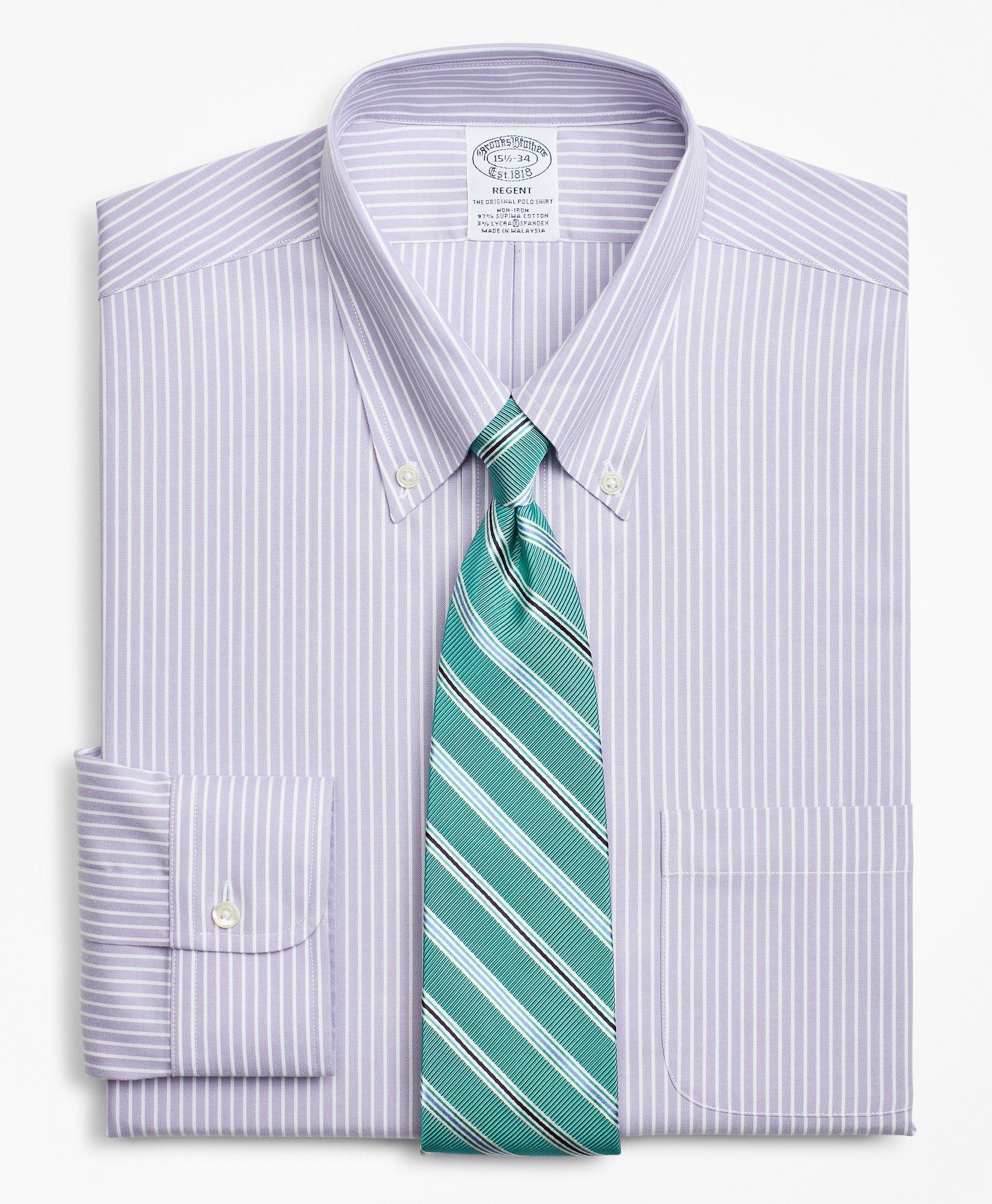 Stretch Regent Regular-Fit Dress Shirt, Non-Iron Stripe, image 1