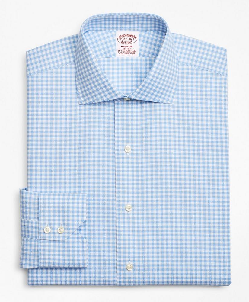 Stretch Madison Relaxed-Fit Dress Shirt, Non-Iron Royal Oxford Gingham, image 4