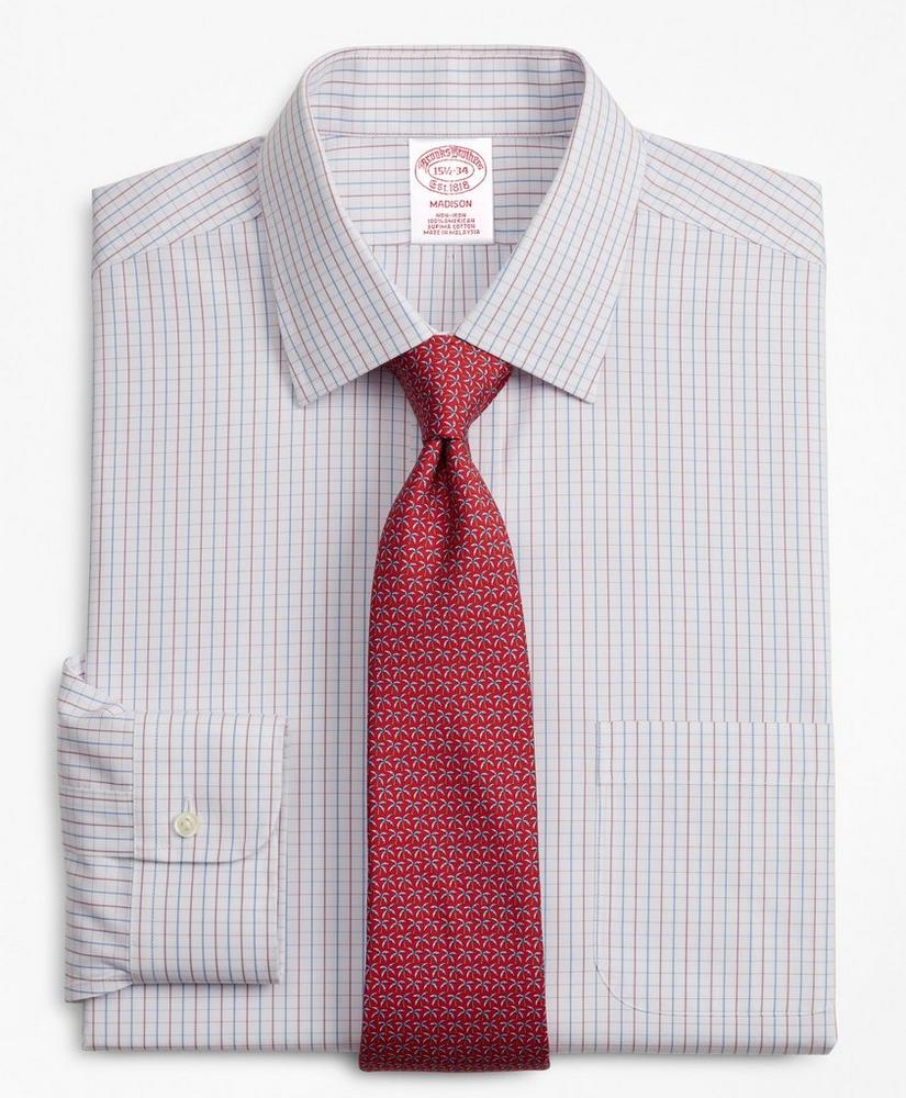 Madison Relaxed-Fit Dress Shirt, Non-Iron Grid Check, image 1