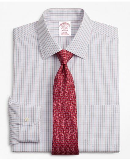 Madison Relaxed-Fit Dress Shirt, Non-Iron Grid Check, image 1