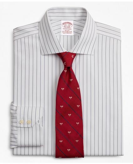 Stretch Traditional Extra-Relaxed-Fit Dress Shirt, Non-Iron Pinstripe, image 1