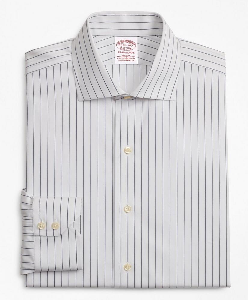 Stretch Traditional Extra-Relaxed-Fit Dress Shirt, Non-Iron Pinstripe, image 4