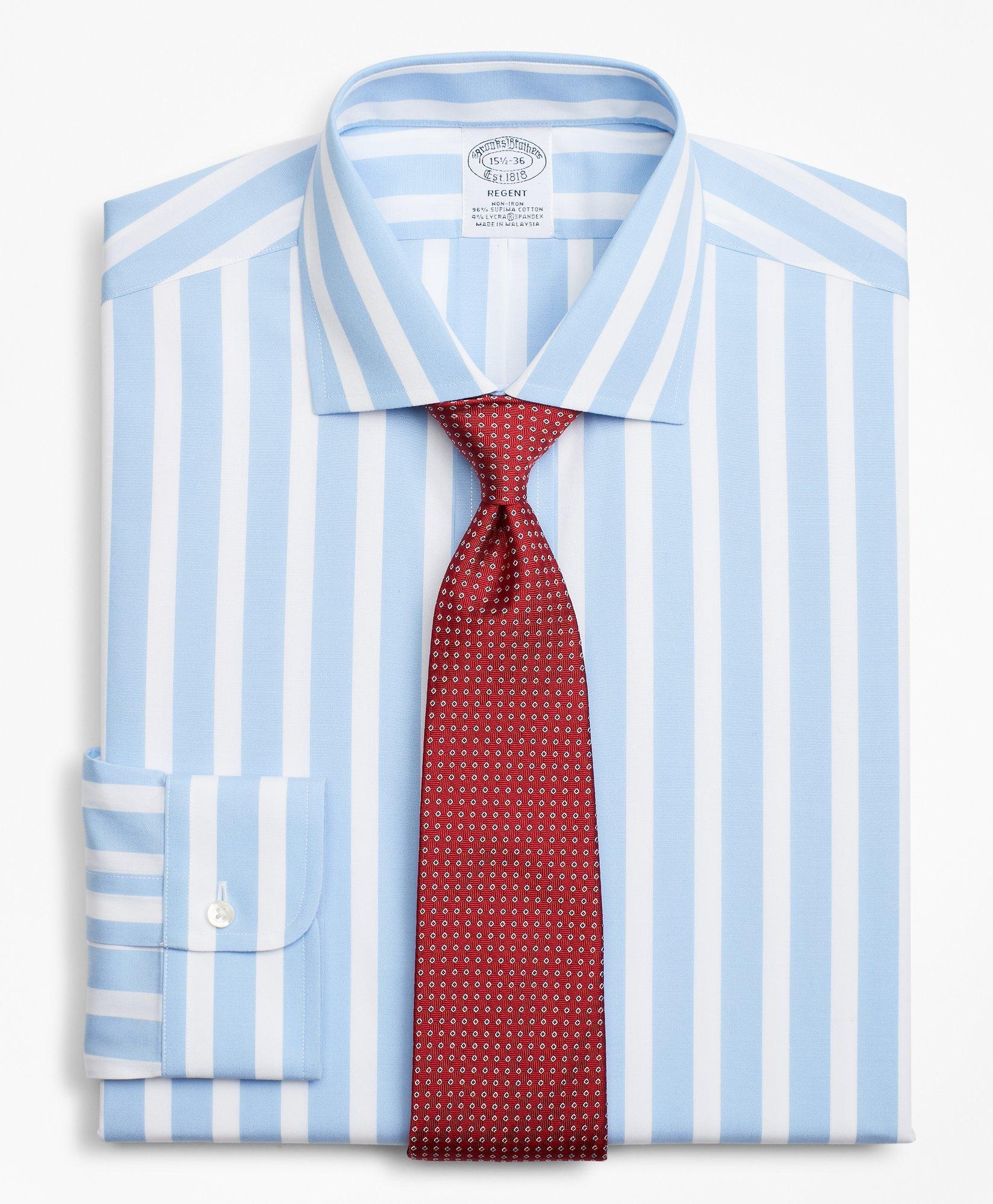Stretch Regent Regular-Fit Dress Shirt, Non-Iron Bold Stripe, image 1