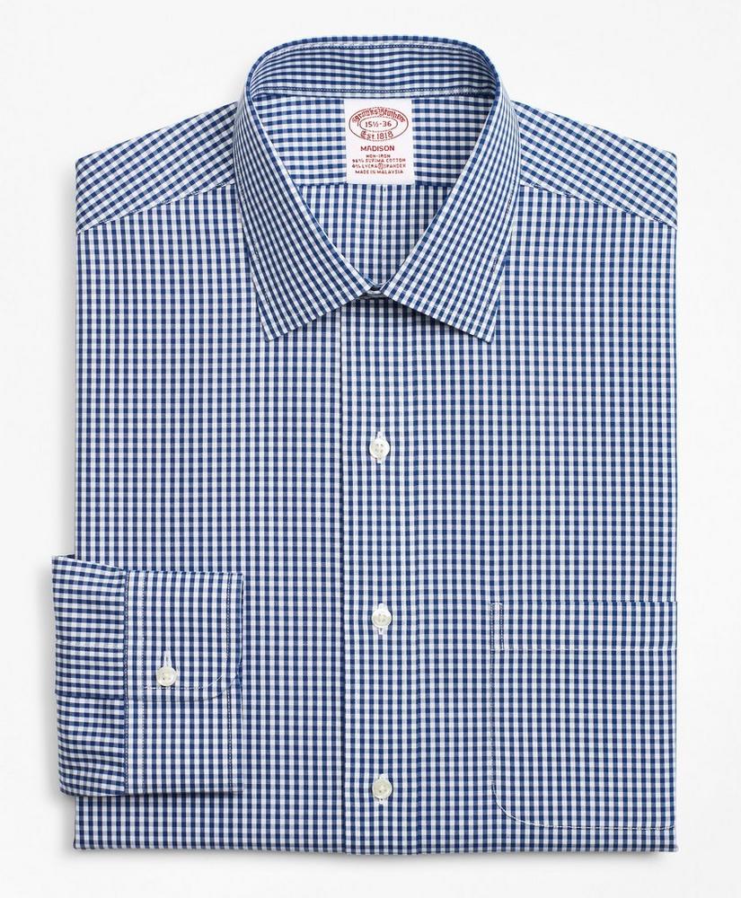 Stretch Madison Relaxed-Fit Dress Shirt, Non-Iron Gingham, image 4