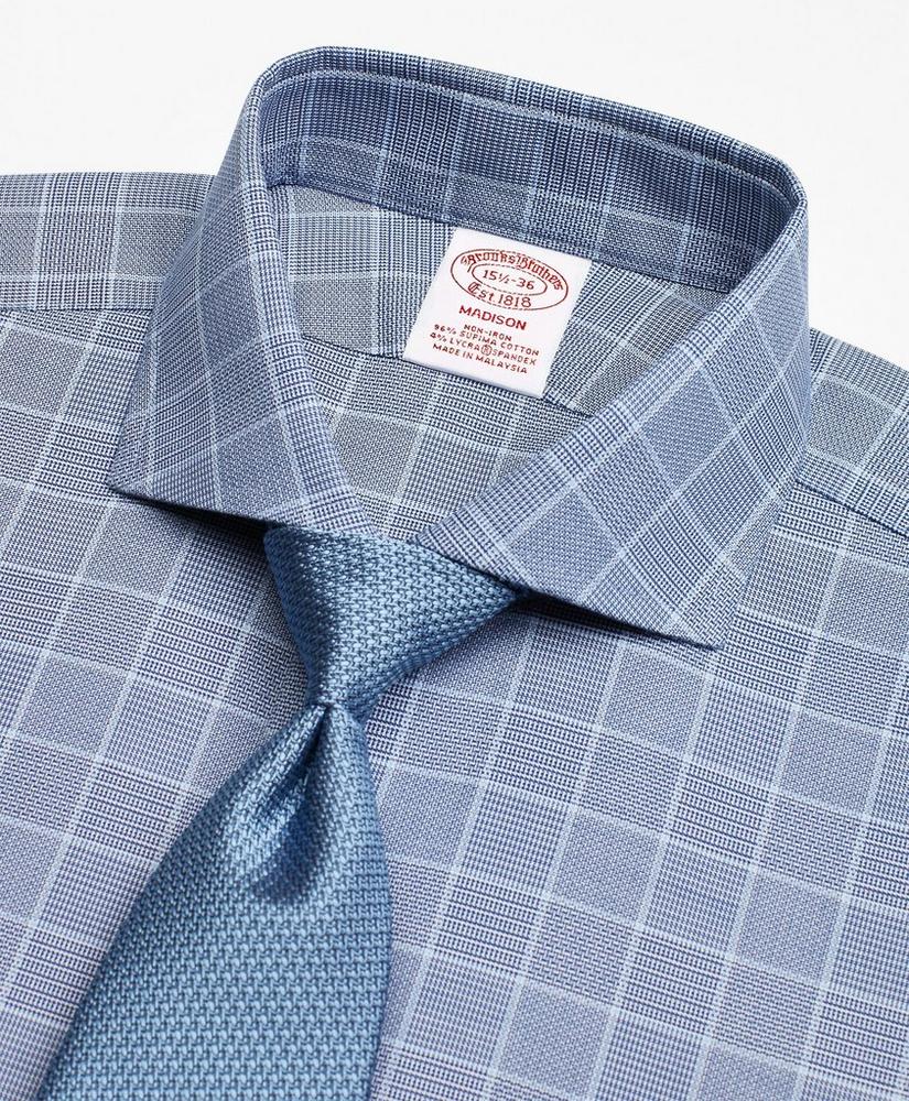 Stretch Madison Relaxed-Fit Dress Shirt, Non-Iron Royal Oxford Glen Plaid, image 2