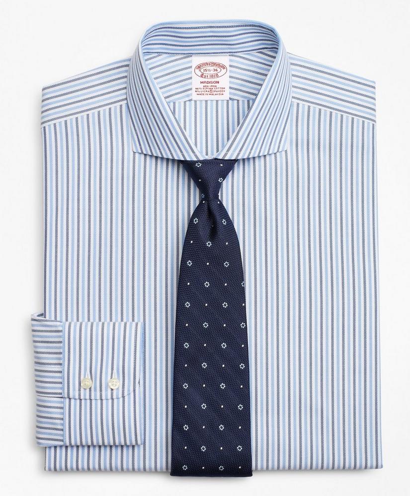 Stretch Madison Relaxed-Fit Dress Shirt, Non-Iron Royal Oxford Stripe, image 1