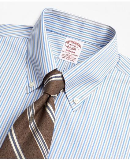 Stretch Madison Relaxed-Fit Dress Shirt, Non-Iron Alternating Stripe, image 2