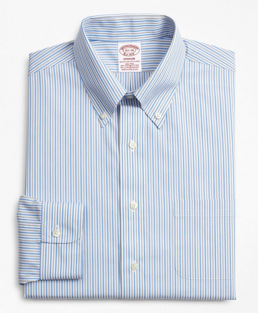 Stretch Madison Relaxed-Fit Dress Shirt, Non-Iron Alternating Stripe, image 4