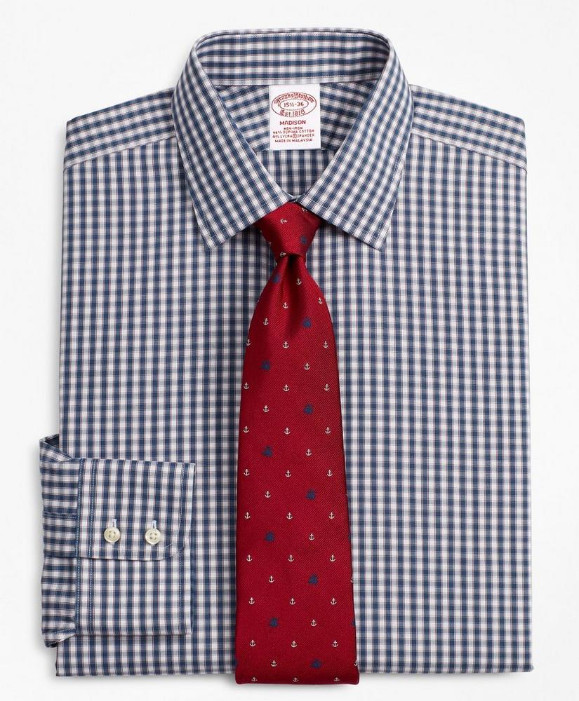 Stretch Madison Relaxed-Fit Dress Shirt, Non-Iron Check, image 1