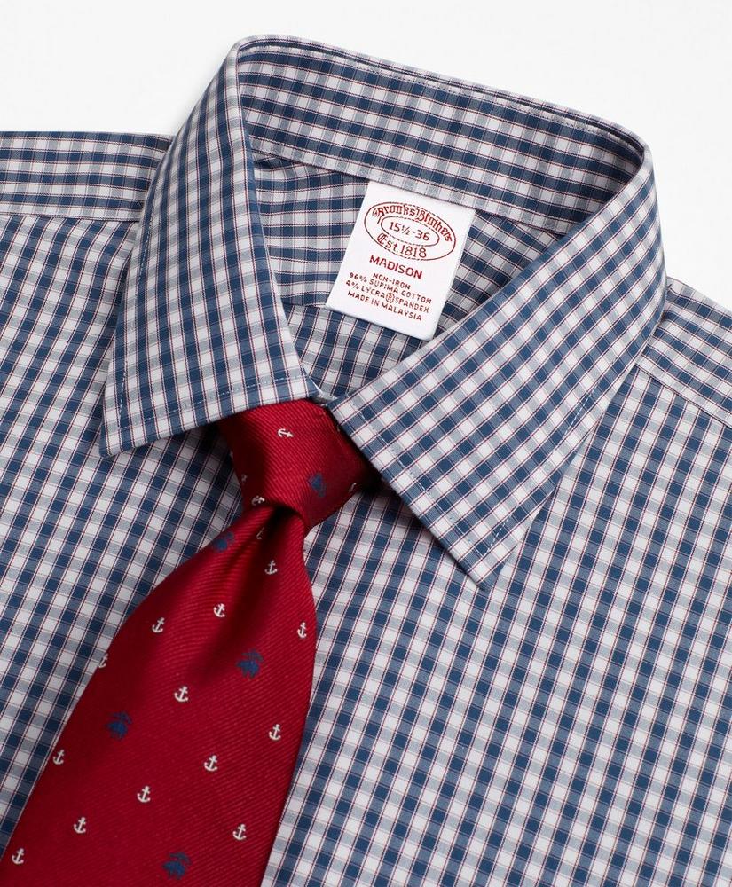 Stretch Madison Relaxed-Fit Dress Shirt, Non-Iron Check, image 2