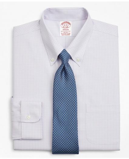 Stretch Madison Relaxed-Fit Dress Shirt, Non-Iron Micro-Check, image 1