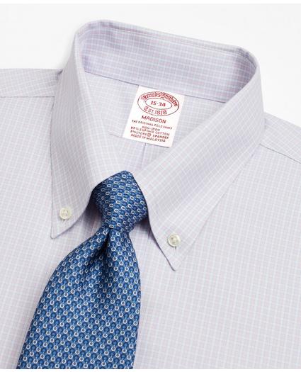 Stretch Madison Relaxed-Fit Dress Shirt, Non-Iron Micro-Check, image 2