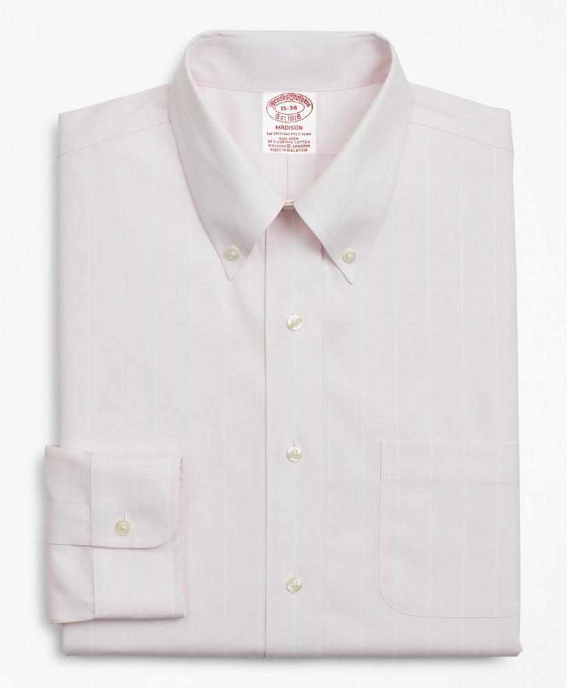Stretch Madison Relaxed-Fit Dress Shirt, Non-Iron Pinstripe, image 4