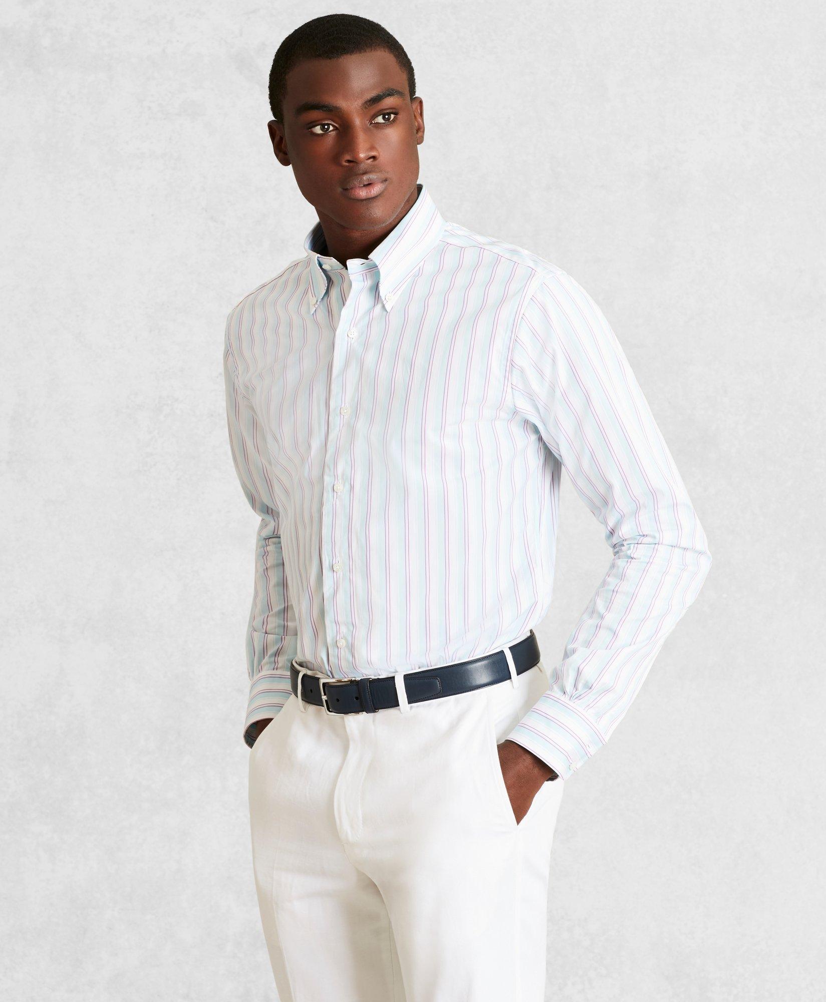 Golden Fleece® Regent Regular-Fit Dress Shirt, Button-Down Collar  Multi-Stripe Poplin