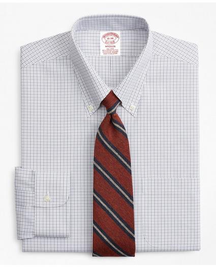 Stretch Madison Relaxed-Fit Dress Shirt, Non-Iron Grid Check, image 1