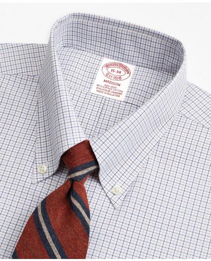 Stretch Madison Relaxed-Fit Dress Shirt, Non-Iron Grid Check, image 2