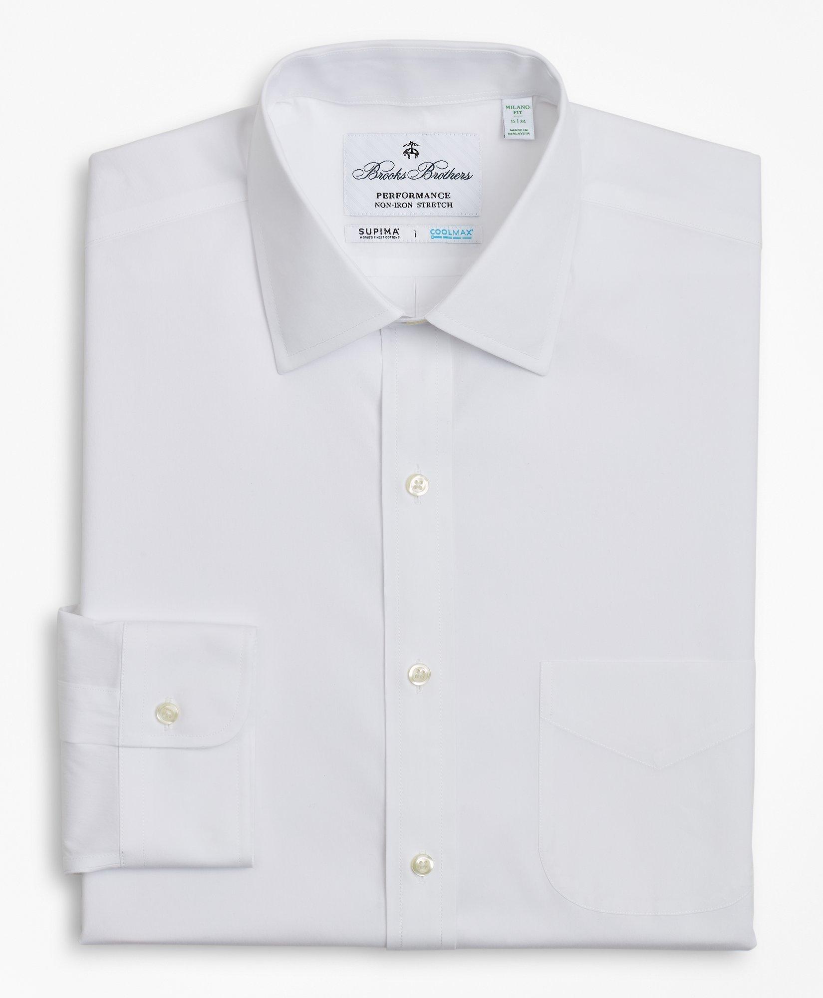 Milano Slim Fit Dress Shirt, Performance Non-Iron with COOLMAX®, Ainsley  Collar Broadcloth