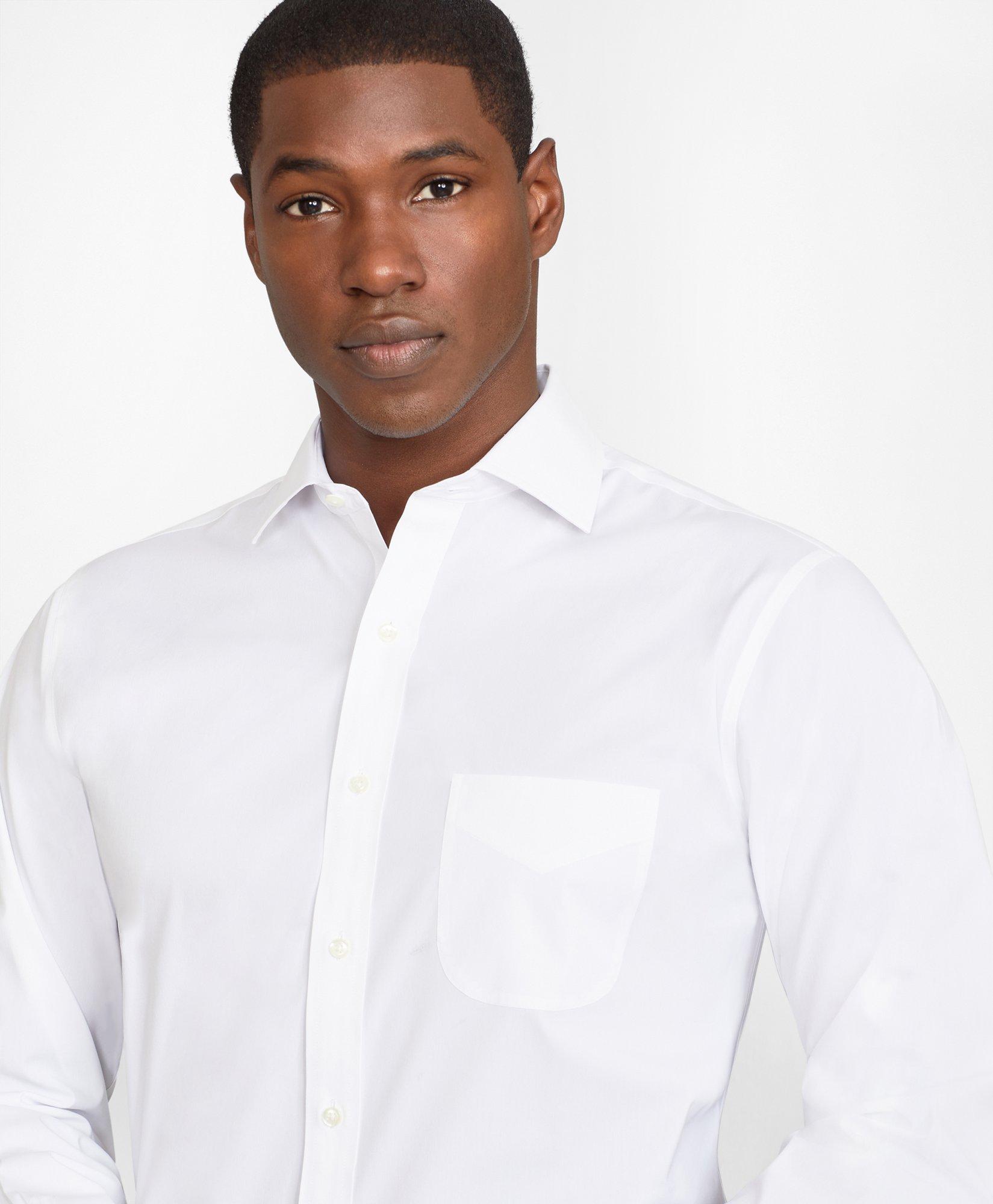 Regent Regular-Fit Dress Shirt, Performance Non-Iron with COOLMAX®, English  Spread Collar Broadcloth