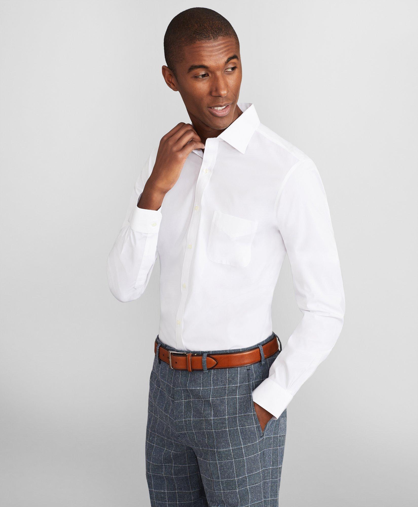 Milano Slim Fit Dress Shirt, Performance Non-Iron with COOLMAX®, Ainsley  Collar Twill